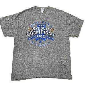 2012 National Champions Kentucky Wildcats T-Shit Mens XL Gray HiDensi-T Jerzees